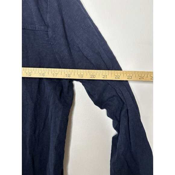 Talbots Shirt Women's Navy Blue V Neck Preppy Beach 3/4 Shirt Tee Size Large - Picture 5 of 8